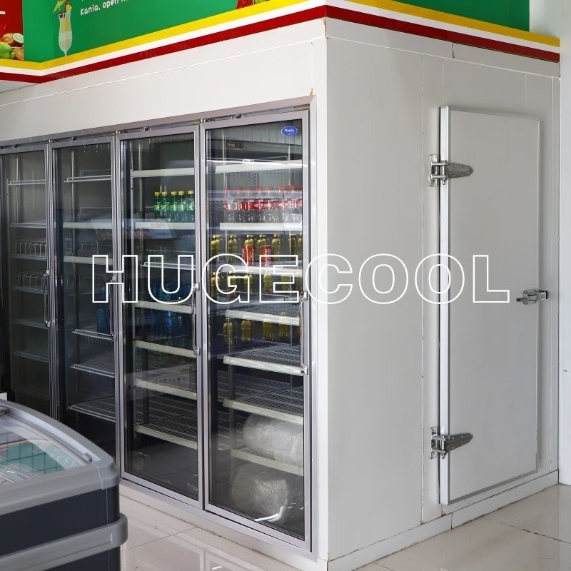 6 Inch PU Panel Commercial L Type Display Walk in Cooler with Beer Cave Temperature -0.4f