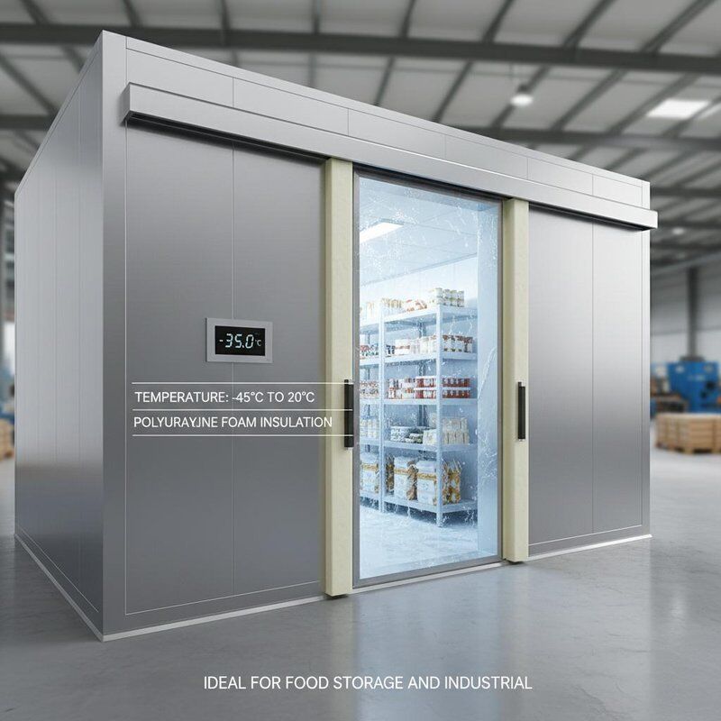 Temperature Minus 45C To 20C Sliding Door Cold Room Featuring Polyurethane Foam Insulation Material Ideal For Food Storage And Industrial